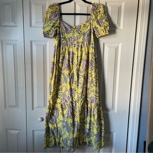 Zara Paisley Puff Midi Dress